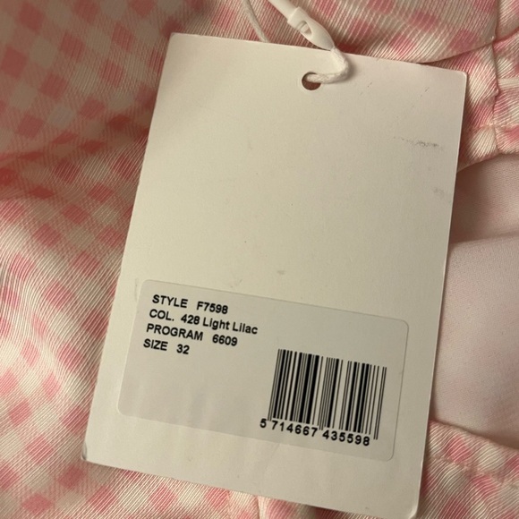 GANNI Pink Gingham Halter Maxi Dress XXS NWT - Picture 7 of 9